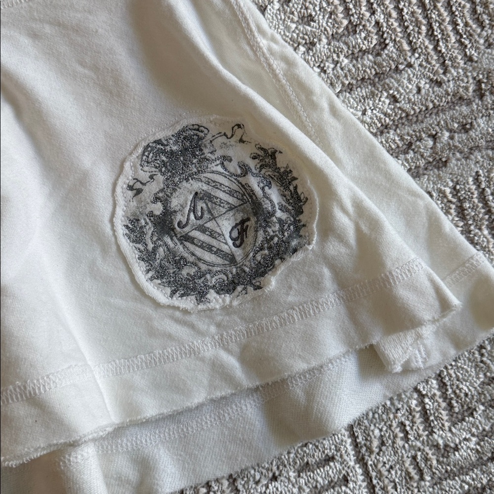 Y2K Abercrombie and Fitch Micro Mini Low Rise Terry Skirt Cream - Picture 3 of 8